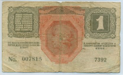 1 Krone / Korona 1916 série 7392 (velké číslice)