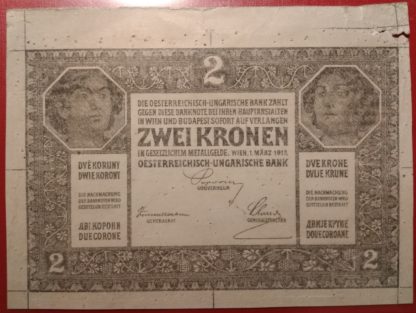2 Kronen / Korona 1917 (maďarské vydání - chybotisk "GENENAL") - zkušební tisk - Image 2