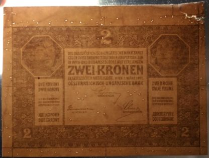 2 Kronen / Korona 1917 (maďarské vydání - chybotisk "GENENAL") - zkušební tisk - Image 4