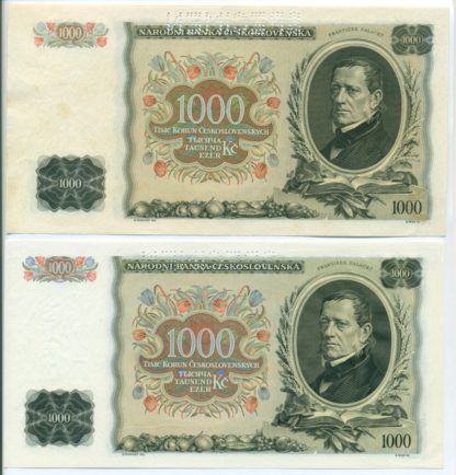 1000 K 1934 série H - dvojitý SPECIMEN - Image 3