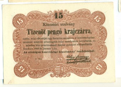 15 Krajczárra 1849 série r. to.