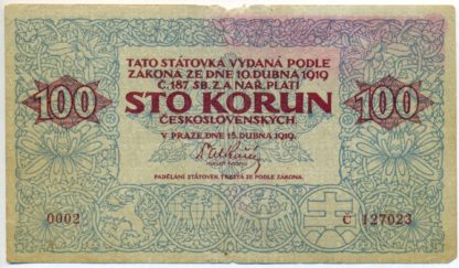 100 Kč 1919 série 002 - Image 2