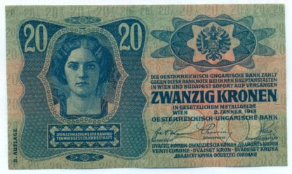20 Kronen 1913 (II. vydání) série 1090