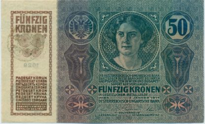 50 K 1914 série 1029 - razítko tzv. Savojský erb - Image 2