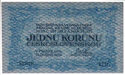 1 Kč 1919 série 179