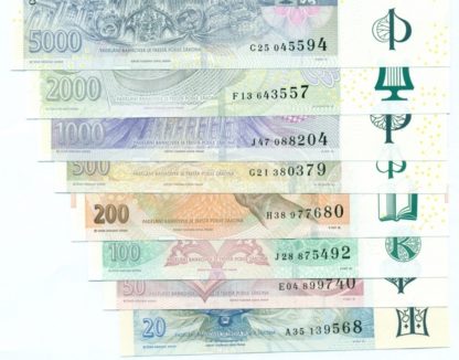 České bankovky - kompletní sada 20, 50, 100, 200, 500, 1000, 2000, 5000 Kč (8 kusů) - nové - Image 2