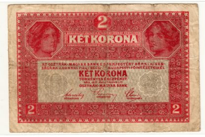 2 Kronen / Korona 1917 série 7335 (maďarské vydání) - chybotisk "GENENAL" - Image 2