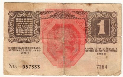1 Krone / Korona 1916 série 7364 (rovná číslice 3)