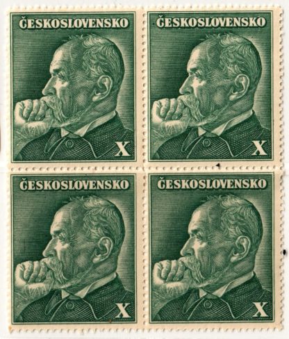 Čtyřblok kolků (1945), X - zelený tisk
