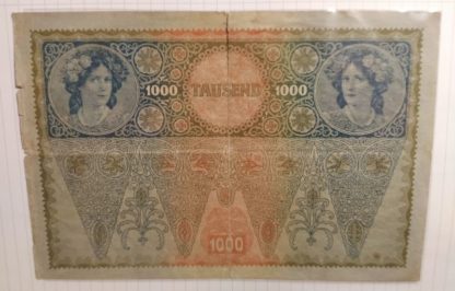 1000 K 1902 přetisk "DEUTSCHÖSTERREICH" + "NOTE ECHT, STEMPEL FALSCH" (Kopírovat) - Image 6