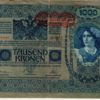 1000 K 1902 přetisk "DEUTSCHÖSTERREICH" + "NOTE ECHT, STEMPEL FALSCH" (Kopírovat)